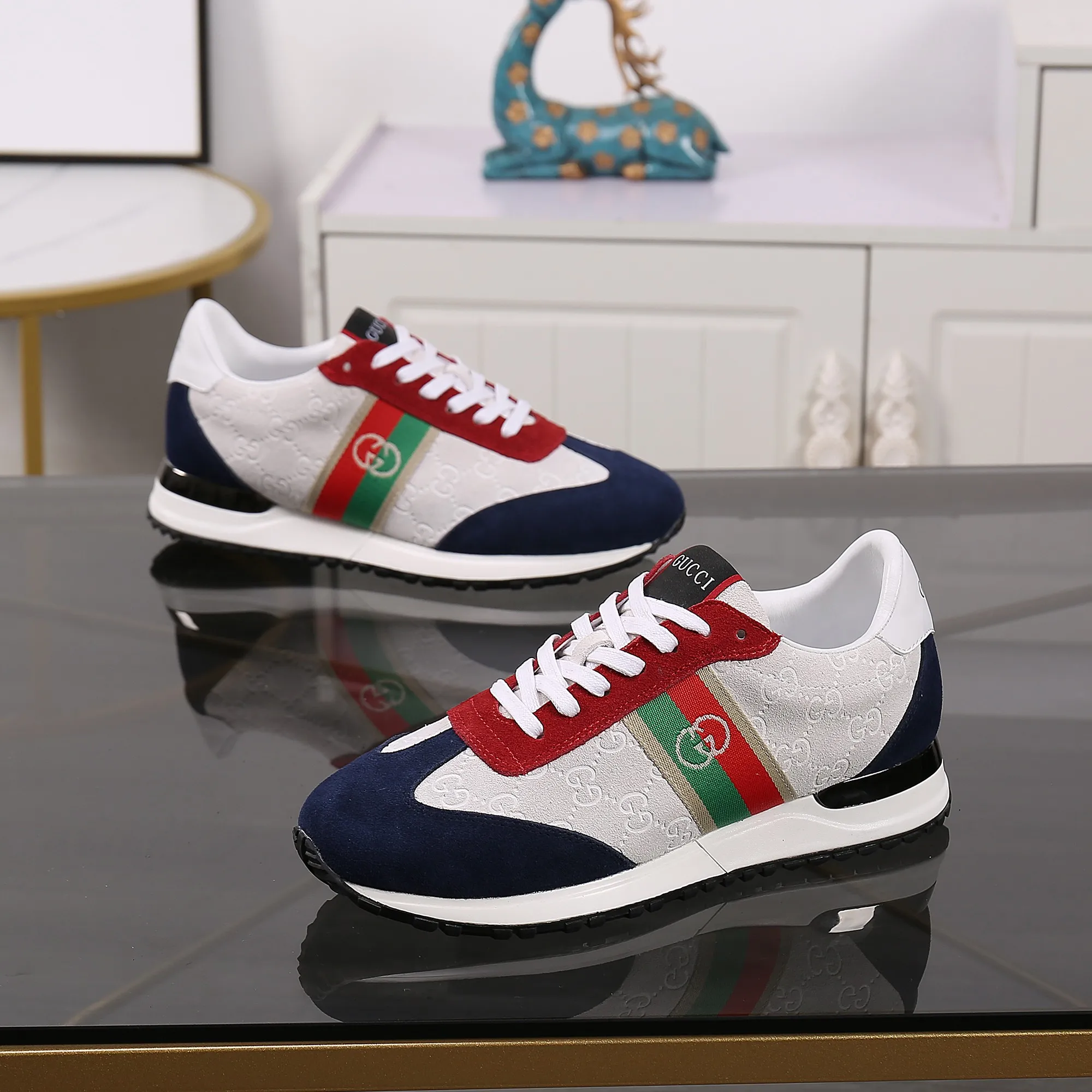 p420👾👾Spring new style is here again! [Gucci Sports Men's Shoes] Gucci fashionable casual men's shoes🇨🇳Original 1:1 mold opening, new models are available first💯Not high-profile but avant-garde, simple, low-key and fashionable, super versatile style🌿Made of original cowhide➕Sheepskin lining🎋The version is comfortable on the feet, and the workmanship is first-class🍍38-44 Large quantities in stock